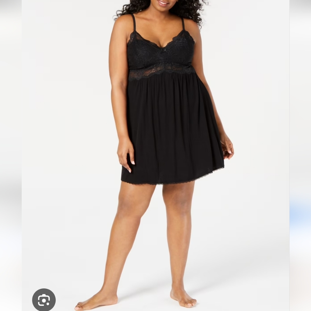 Inc Plus-Size Lace-Detail Chemise Nightgown - XXL